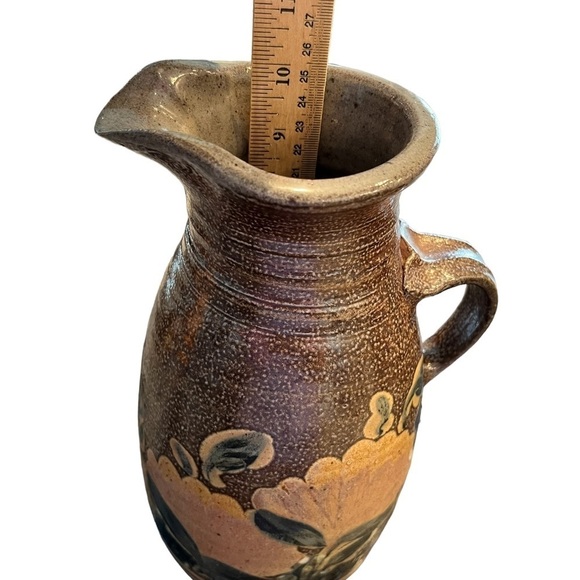 Terry Plasket Salt Glaze 10” Pitcher Floral - Picture 4 of 5